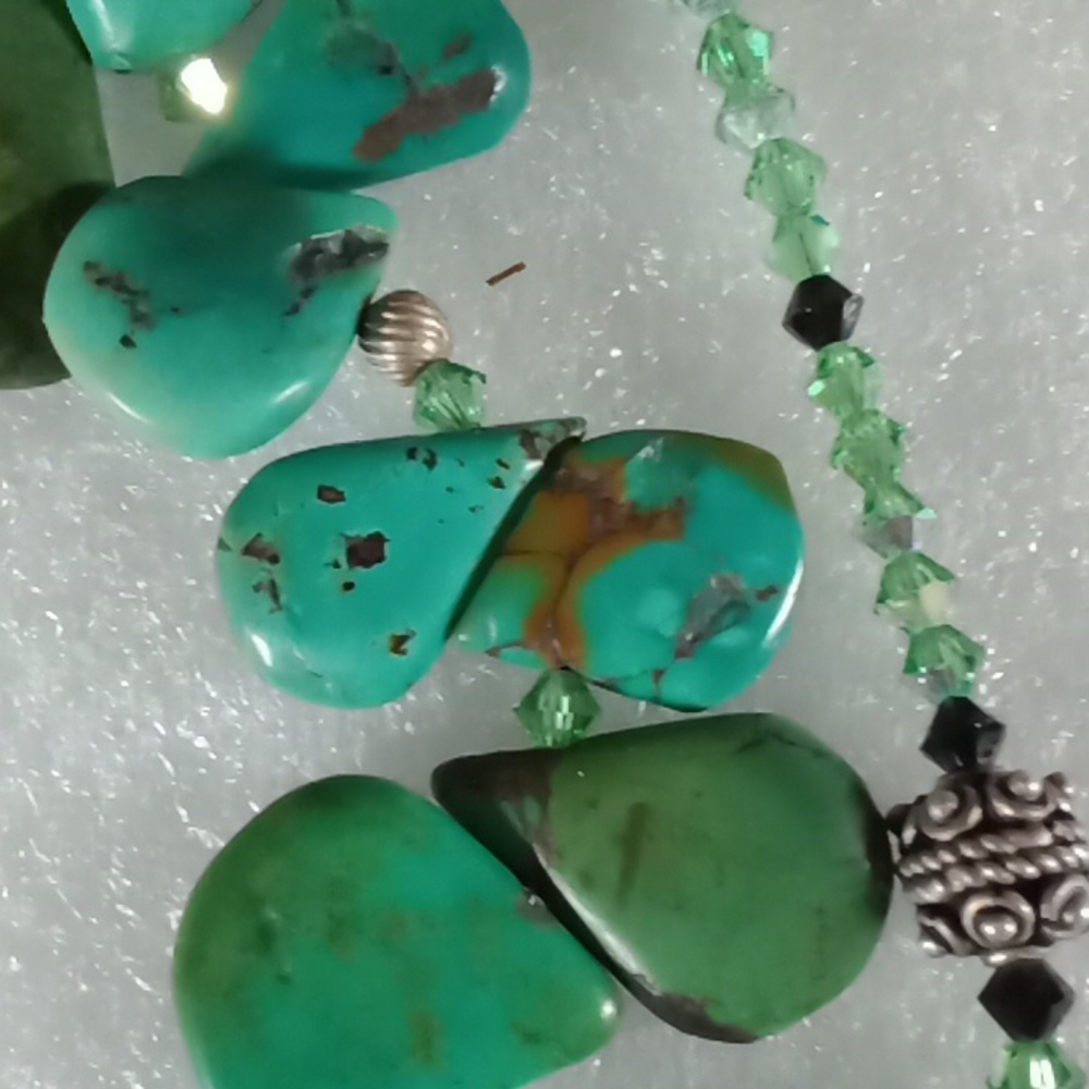 Turquoise Tear Drop Necklace #A365 - Picture 7 of 10
